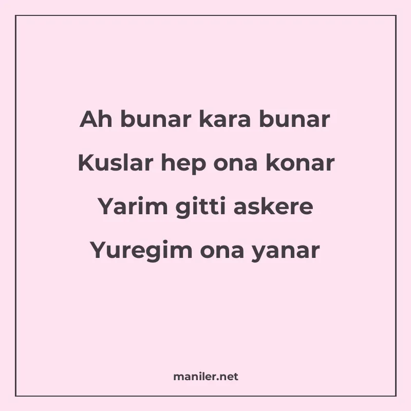 Ah bunar kara bunar Kuslar hep ona konar Yarim gitti askere manisi görseli