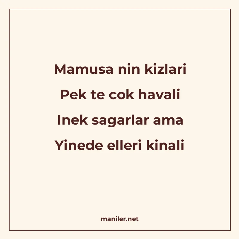 Mamusa nin kizlari Pek te cok havali Inek sagarlar ama Yined manisi görseli