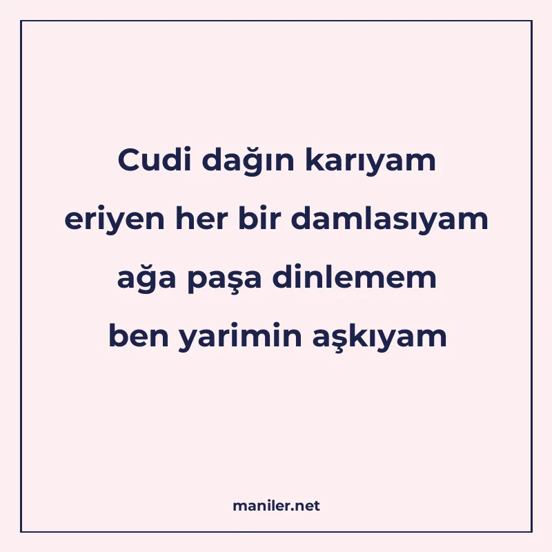 Cudi dağın karıyam eriyen her bir damlasıyam ağa paşa dinlem manisi görseli