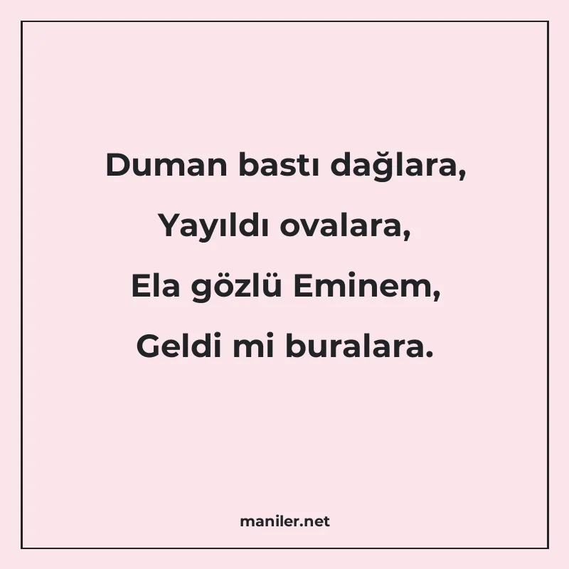 Duman bastı dağlara, Yayıldı ovalara, Ela gözlü Eminem, Geld manisi görseli
