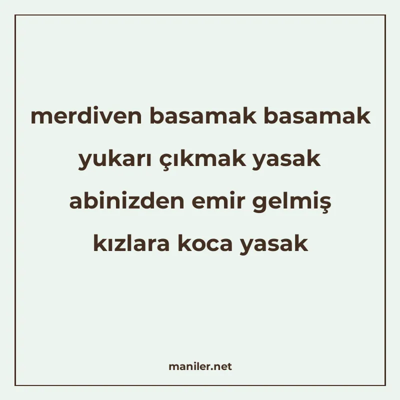 merdiven basamak basamak yukarı çıkmak yasak abinizden emir manisi görseli