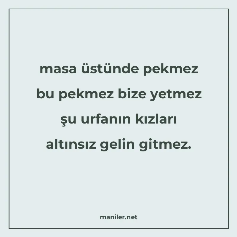 masa üstünde pekmez bu pekmez bize yetmez şu urfanın kızları manisi görseli