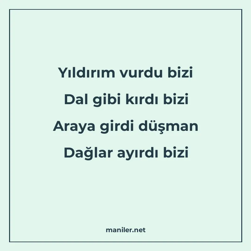 Yıldırım vurdu bizi Dal gibi kırdı bizi Araya girdi düşman D manisi görseli