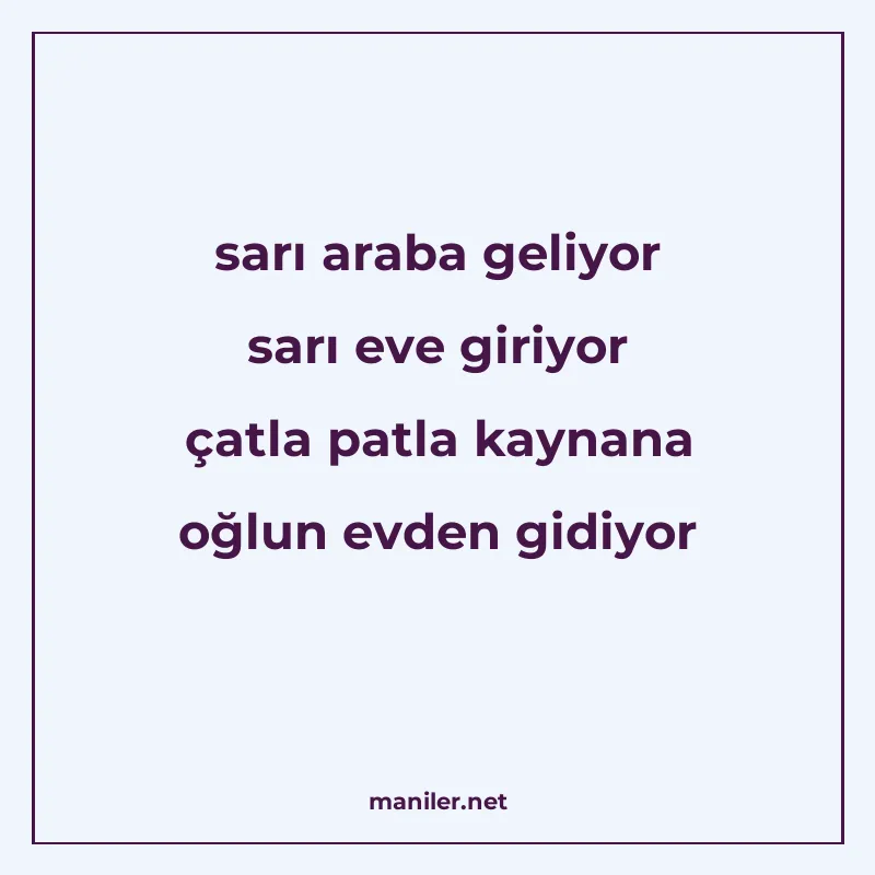 sarı araba geliyor sarı eve giriyor çatla patla kaynana oğlu manisi görseli
