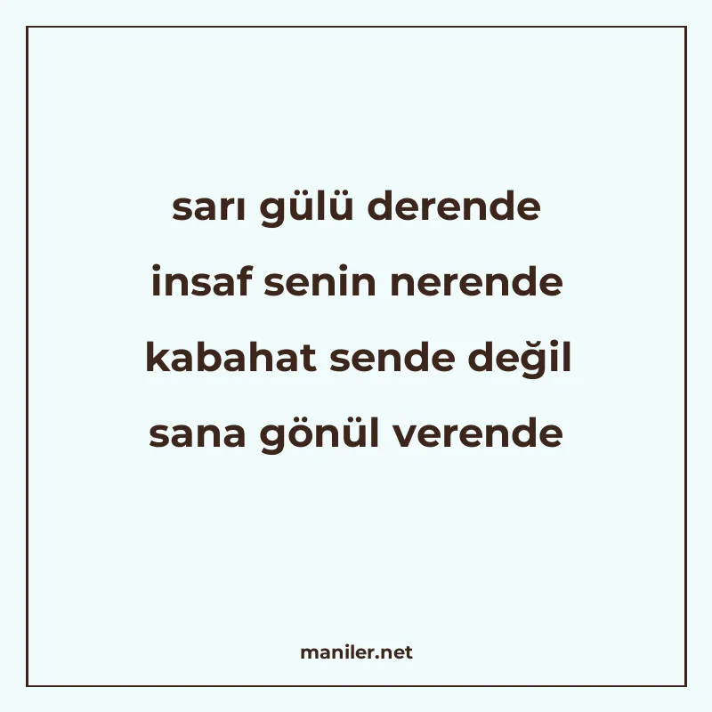 sarı gülü derende insaf senin nerende kabahat sende değil sa manisi görseli