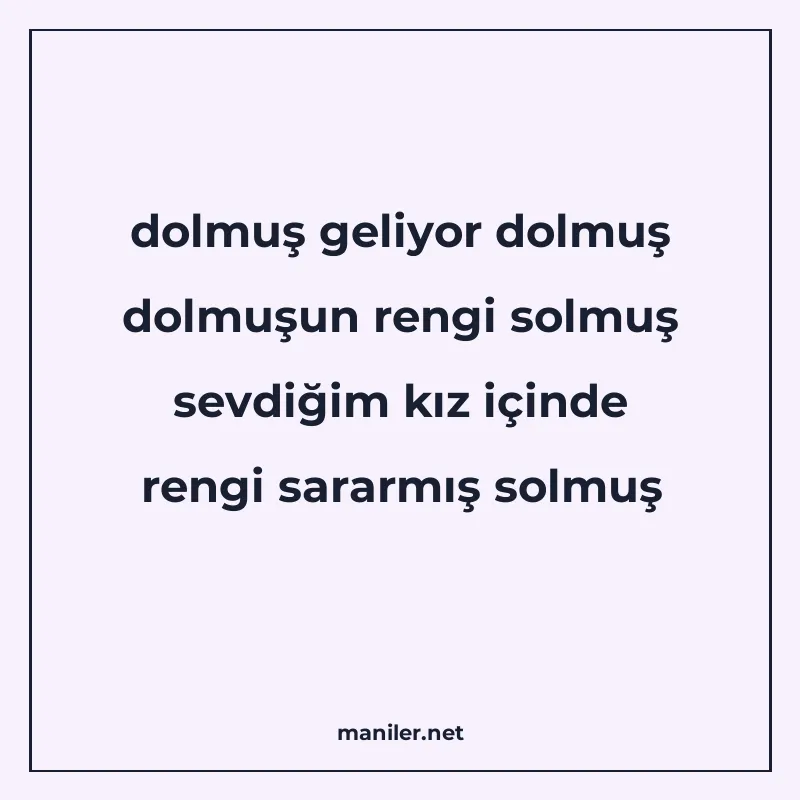 dolmuş geliyor dolmuş dolmuşun rengi solmuş sevdiğim kız içi manisi görseli
