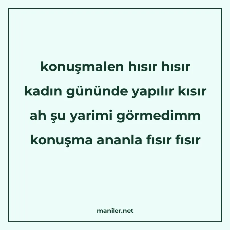 konuşmalen hısır hısır kadın gününde yapılır kısır ah şu yar manisi görseli