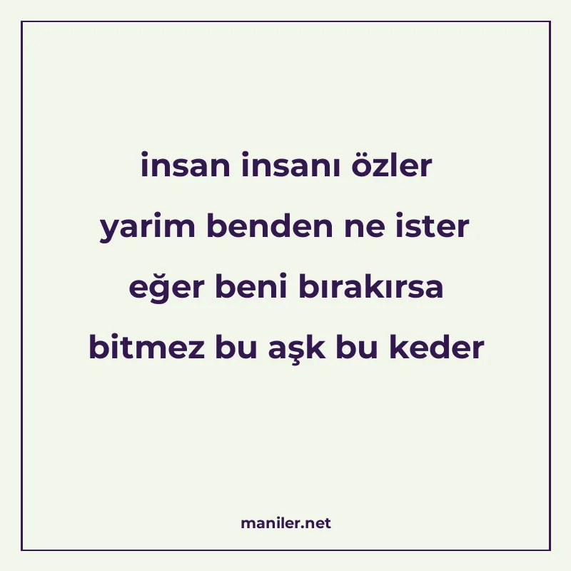 insan insanı özler yarim benden ne ister eğer beni bırakırsa manisi görseli