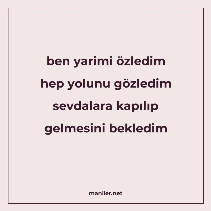 ben yarimi özledim hep yolunu gözledim sevdalara kapılıp gel manisi görseli