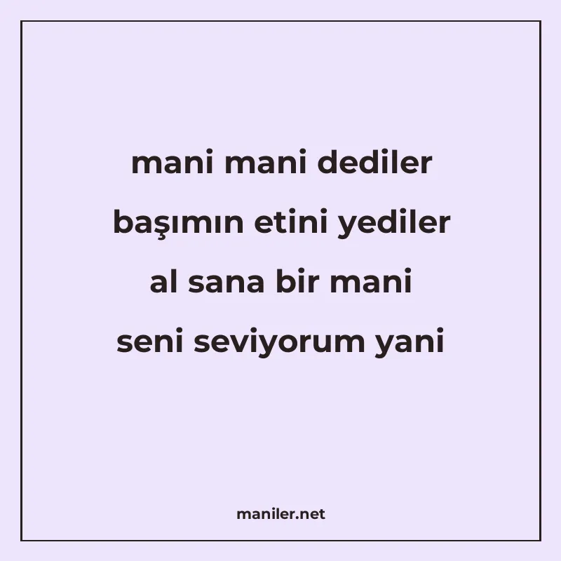 mani mani dediler başımın etini yediler al sana bir mani sen manisi görseli