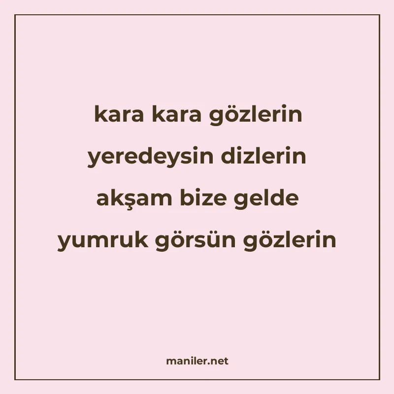 kara kara gözlerin yeredeysin dizlerin akşam bize gelde yumr manisi görseli