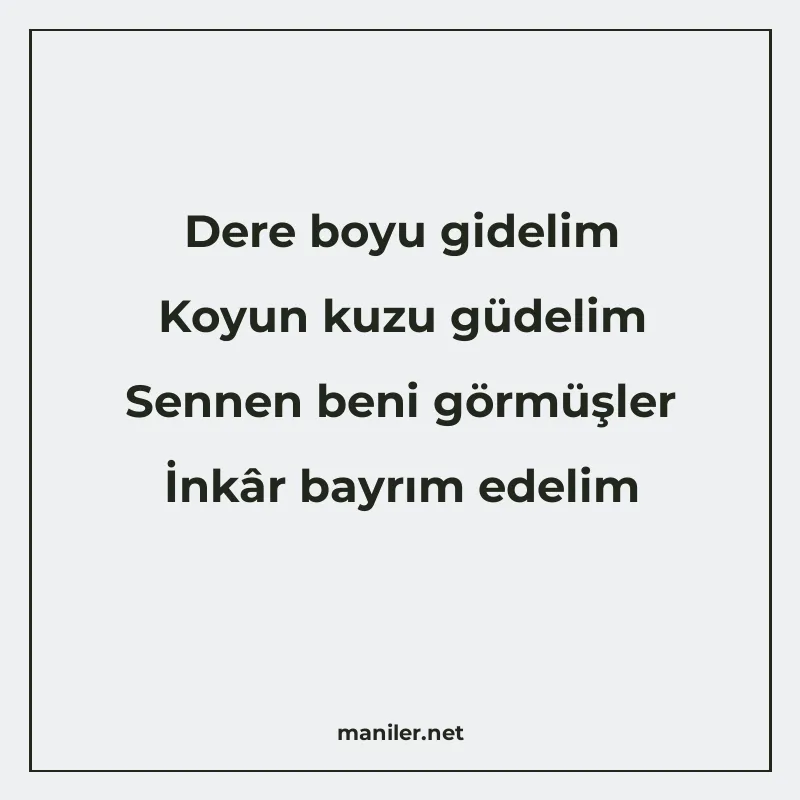 Dere boyu gidelim Koyun kuzu güdelim Sennen beni görmüşler İ manisi görseli