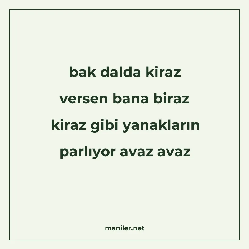 bak dalda kiraz versen bana biraz kiraz gibi yanakların parl manisi görseli