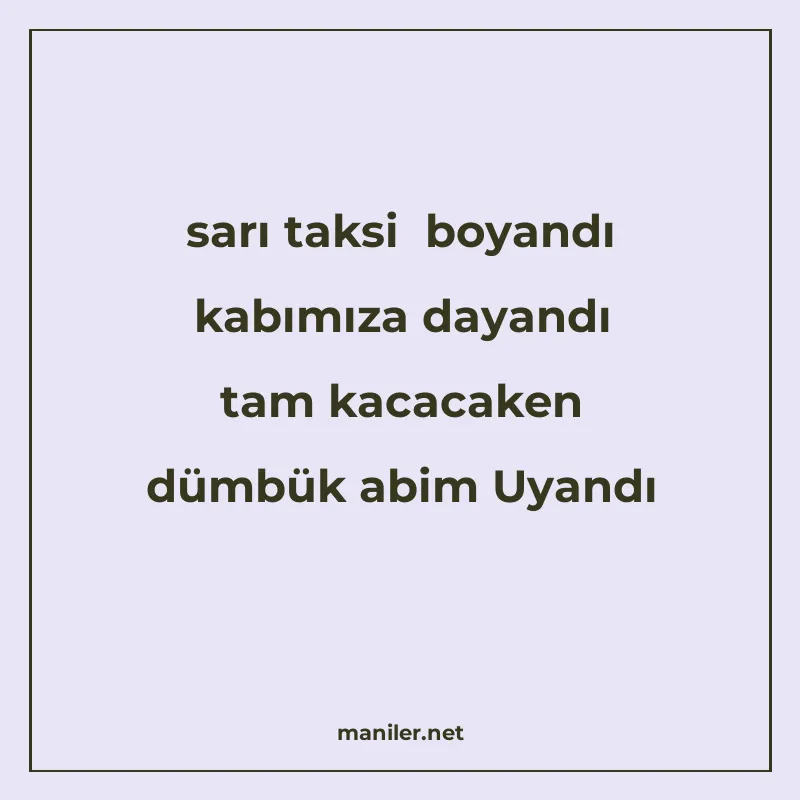 sarı taksi boyandı kabımıza dayandı tam kacacaken dümbük abi manisi görseli