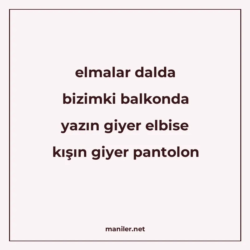 elmalar dalda bizimki balkonda yazın giyer elbise kışın giye manisi görseli