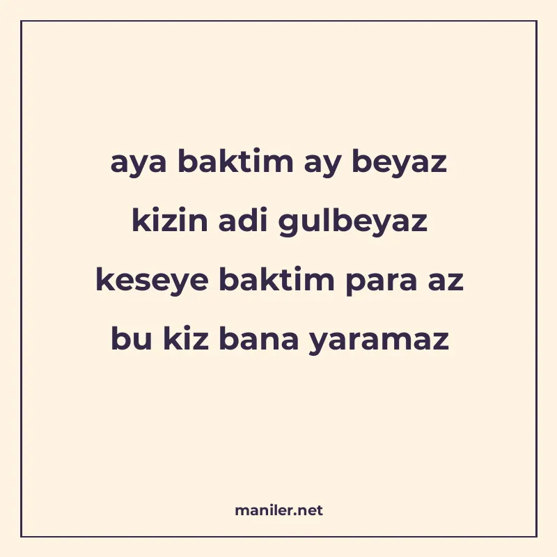 aya baktim ay beyaz kizin adi gulbeyaz keseye baktim para az manisi görseli