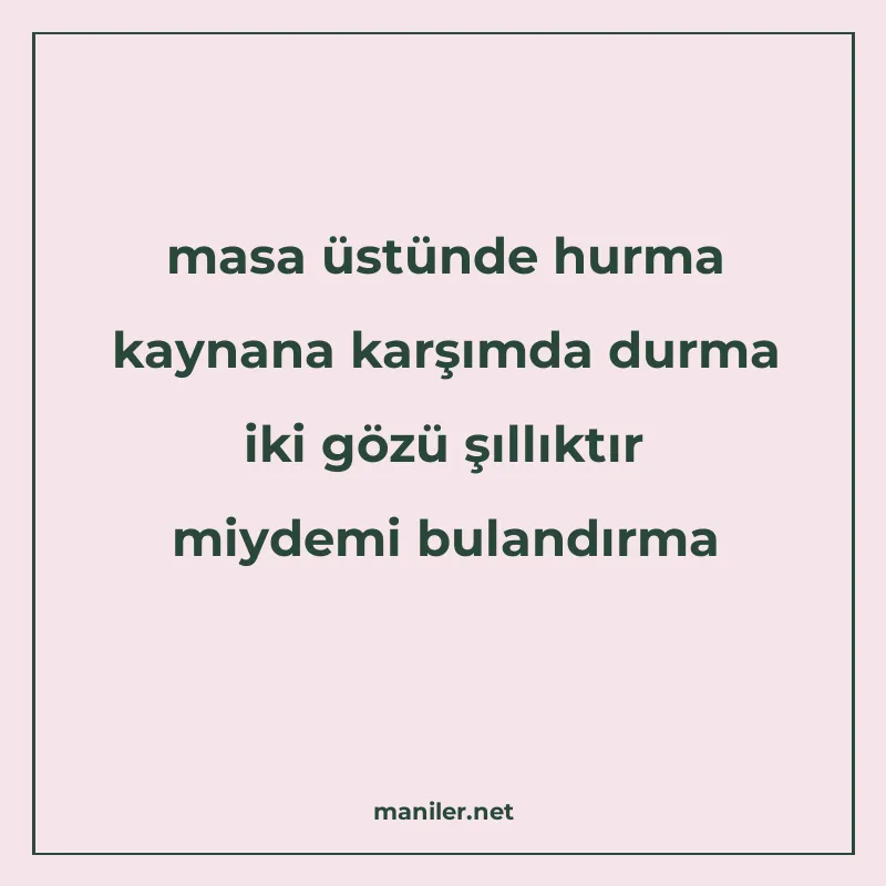 masa üstünde hurma kaynana karşımda durma iki gözü şıllıktır manisi görseli