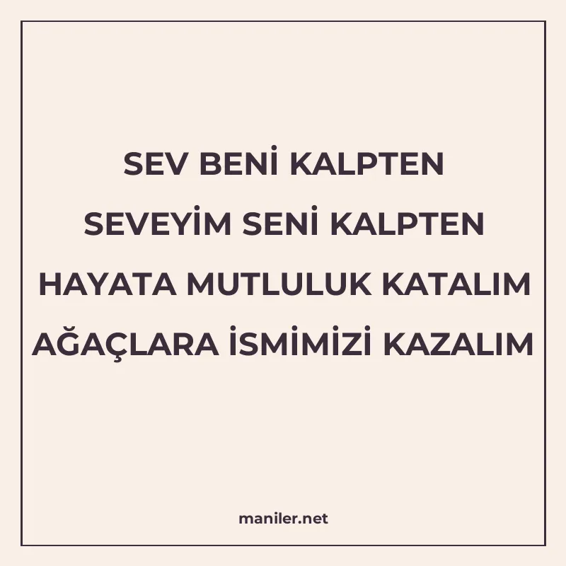 SEV BENİ KALPTEN SEVEYİM SENİ KALPTEN HAYATA MUTLULUK KATALI manisi görseli