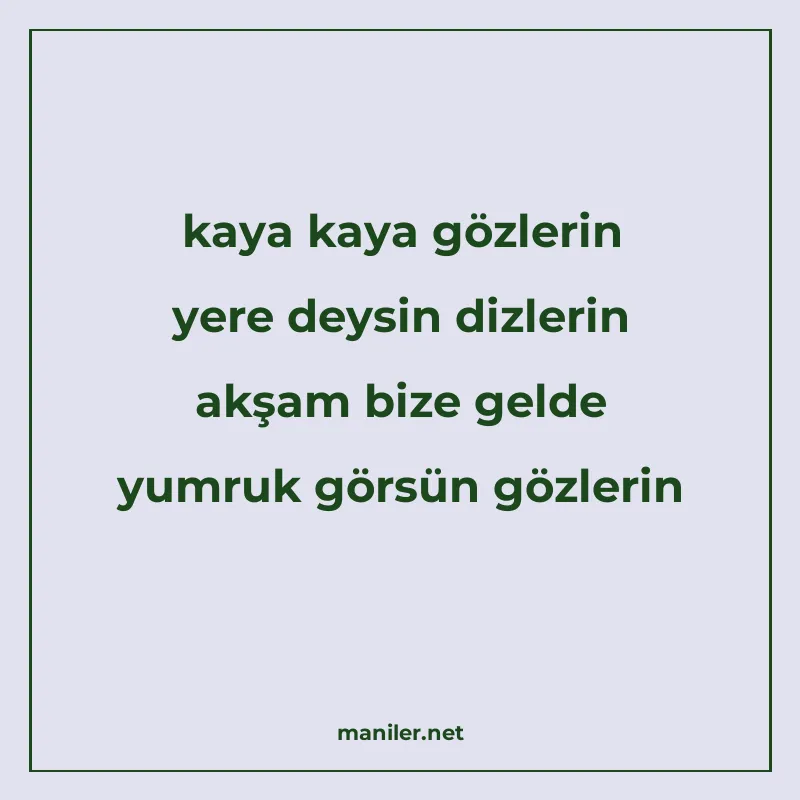 kaya kaya gözlerin yere deysin dizlerin akşam bize gelde yum manisi görseli