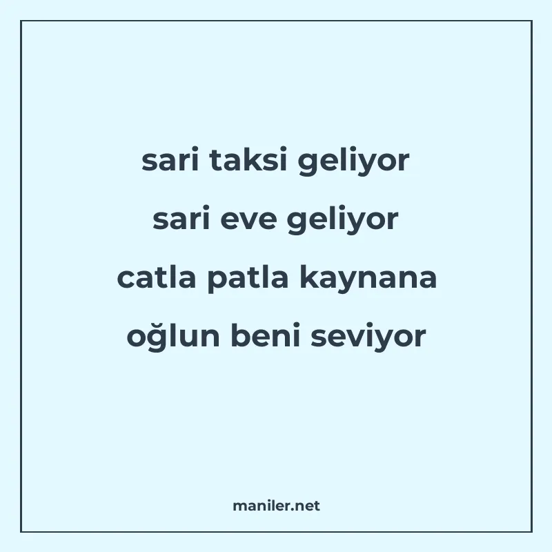 sari taksi geliyor sari eve geliyor catla patla kaynana oğlu manisi görseli