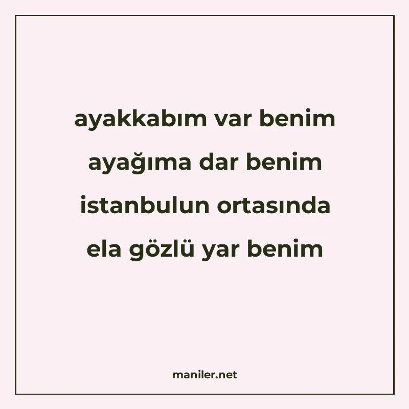 ayakkabım var benim ayağıma dar benim istanbulun ortasında e manisi görseli