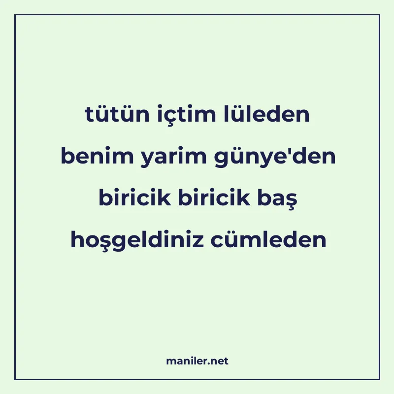 tütün içtim lüleden benim yarim günye'den biricik biricik ba manisi görseli