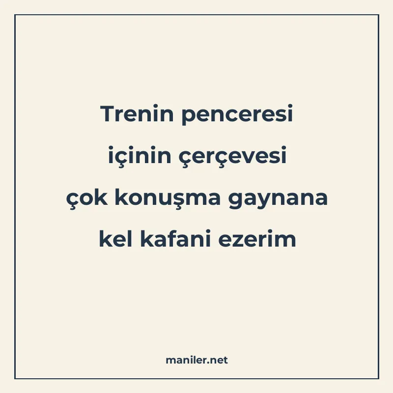 Trenin penceresi içinin çerçevesi çok konuşma gaynana kel ka manisi görseli
