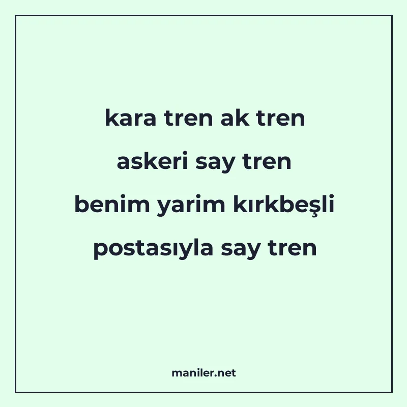 kara tren ak tren askeri say tren benim yarim kırkbeşli post manisi görseli