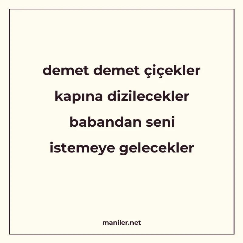 demet demet çiçekler kapına dizilecekler babandan seni istem manisi görseli