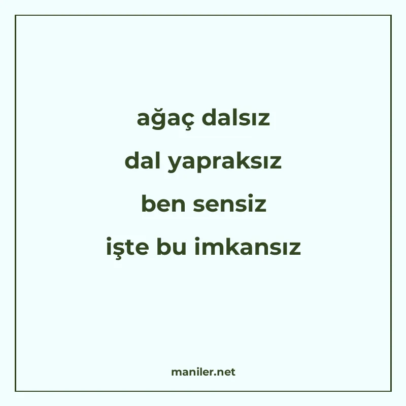 ağaç dalsız dal yapraksız ben sensiz işte bu imkansız manisi görseli