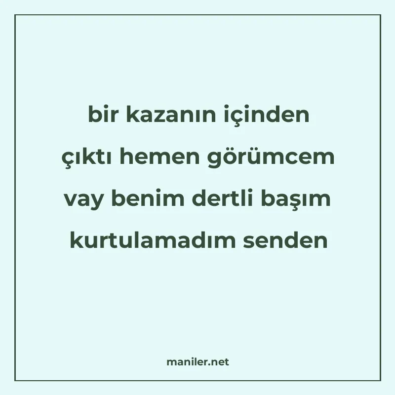 bir kazanın içinden çıktı hemen görümcem vay benim dertli ba manisi görseli
