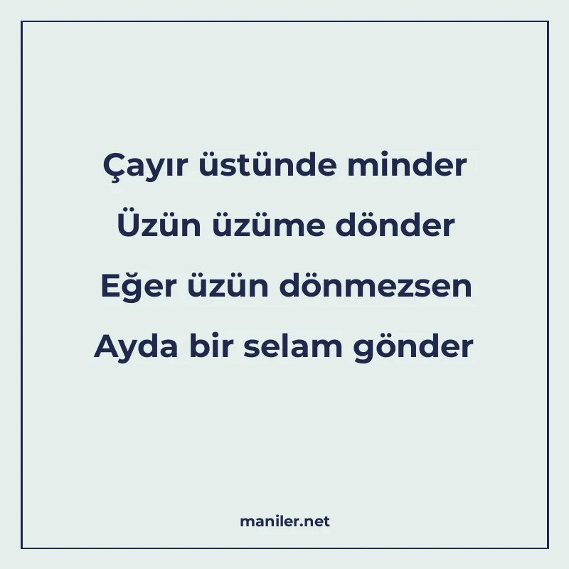 Çayır üstünde minder Üzün üzüme dönder Eğer üzün dönmezsen A manisi görseli