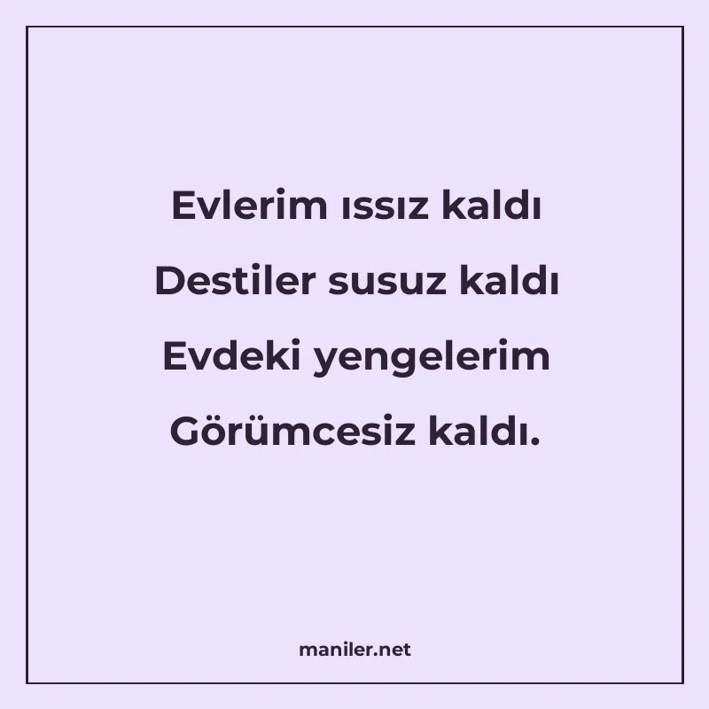 Evlerim ıssız kaldı Destiler susuz kaldı Evdeki yengelerim G manisi görseli