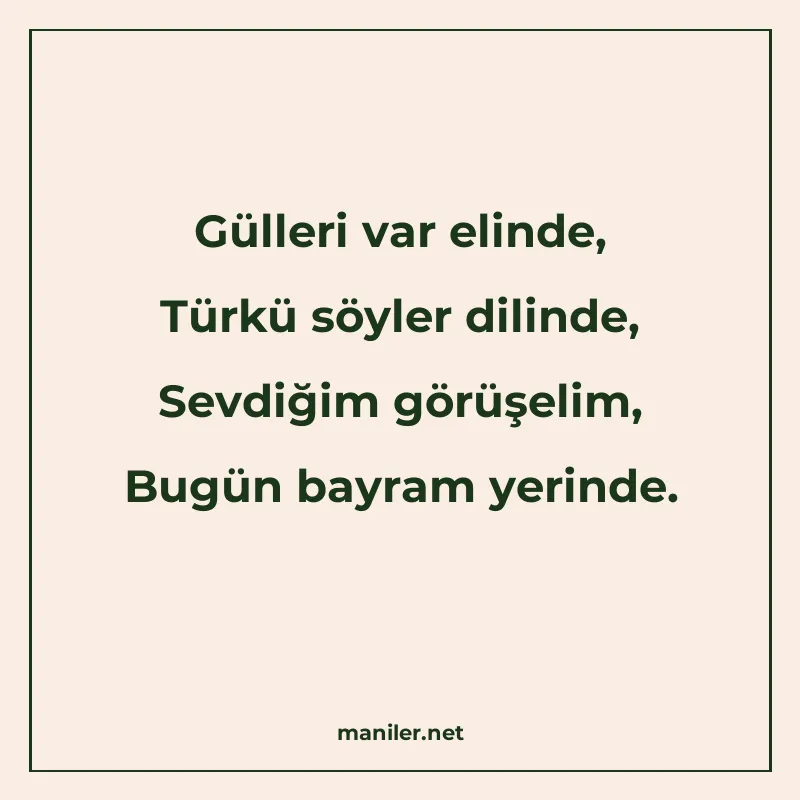 Gülleri var elinde, Türkü söyler dilinde, Sevdiğim görüşelim manisi görseli