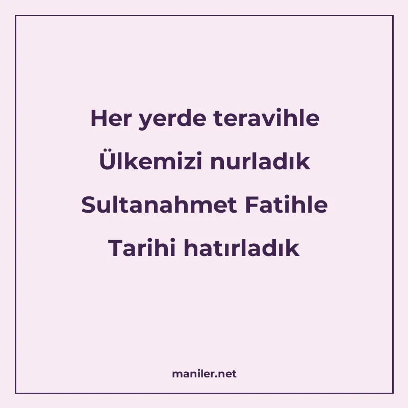 Her yerde teravihle Ülkemizi nurladık Sultanahmet Fatihle Ta manisi görseli