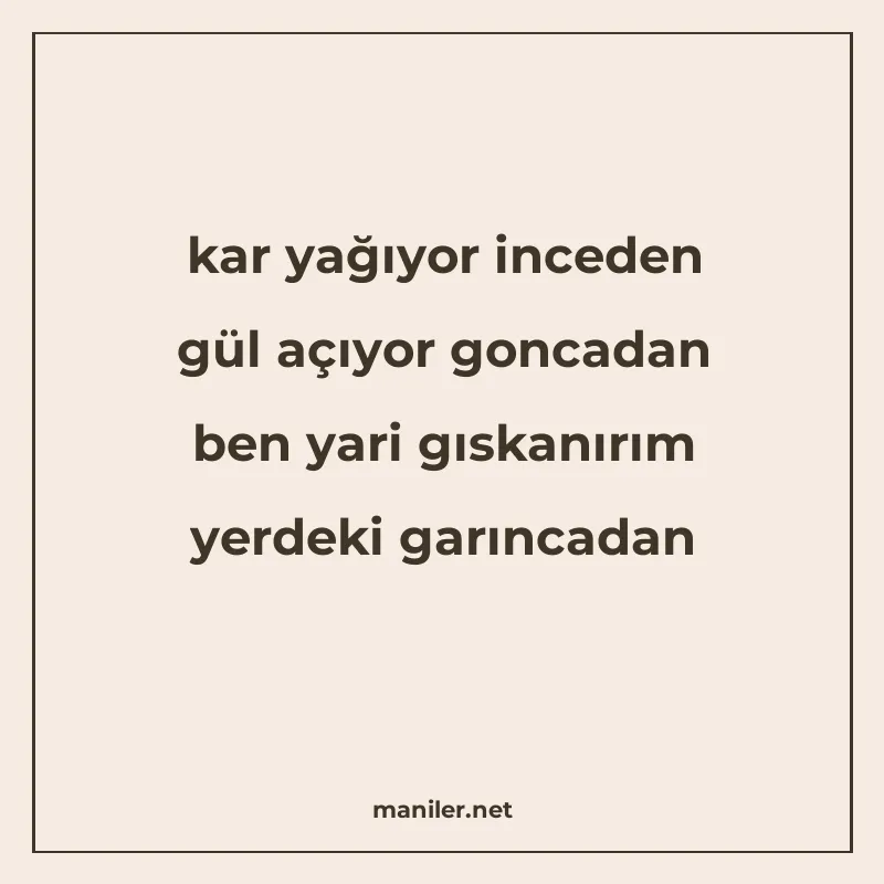 kar yağıyor inceden gül açıyor goncadan ben yari gıskanırım manisi görseli