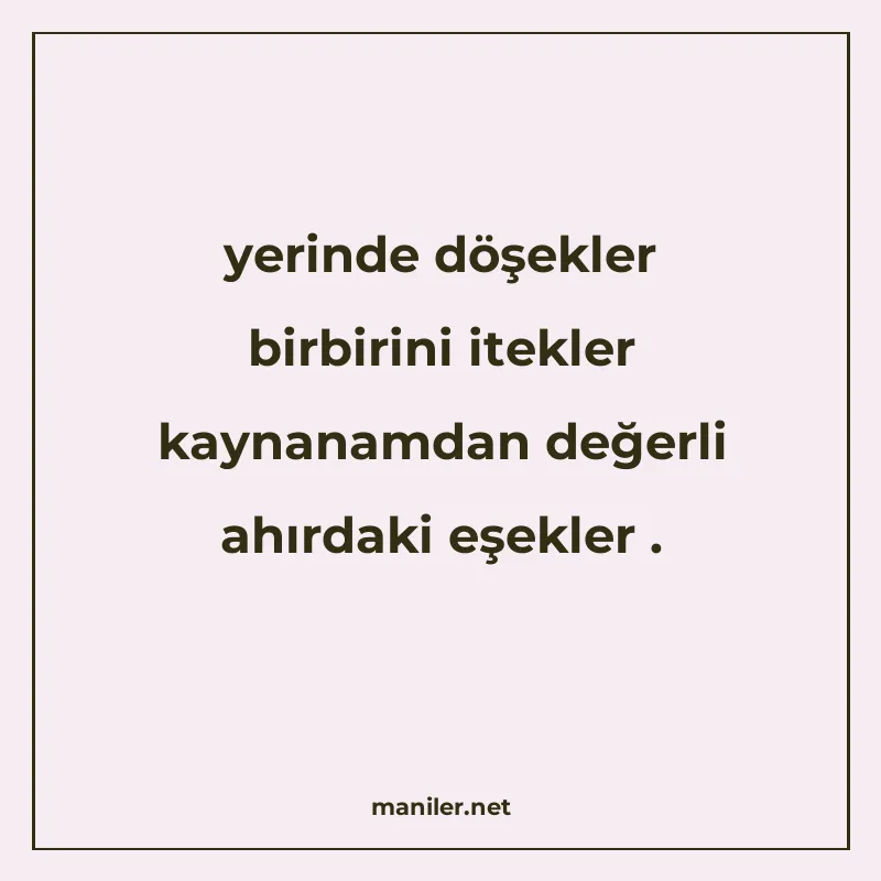 yerinde döşekler birbirini itekler kaynanamdan değerli ahırd manisi görseli