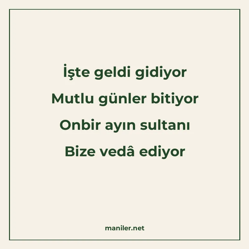 İşte geldi gidiyor Mutlu günler bitiyor Onbir ayın sultanı B manisi görseli