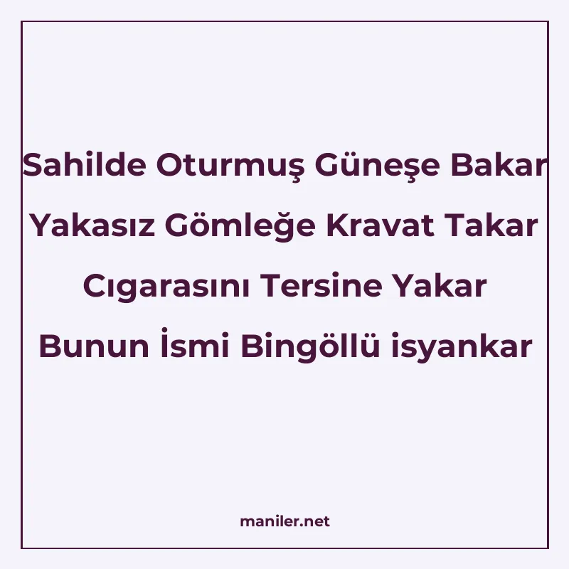 Sahilde Oturmuş Güneşe Bakar Yakasız Gömleğe Kravat Takar Cı