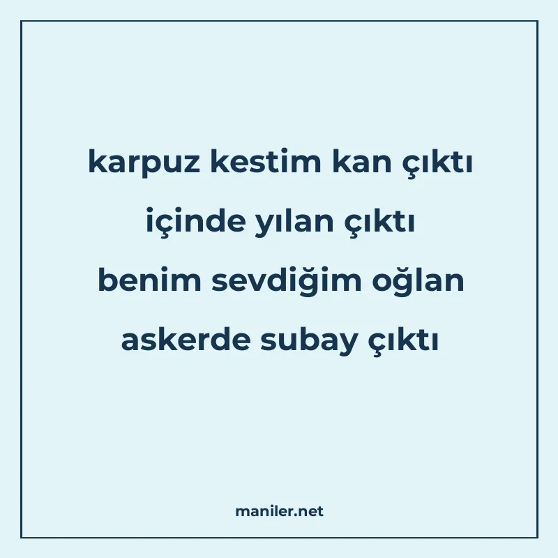 karpuz kestim kan çıktı içinde yılan çıktı benim sevdiğim oğ manisi görseli