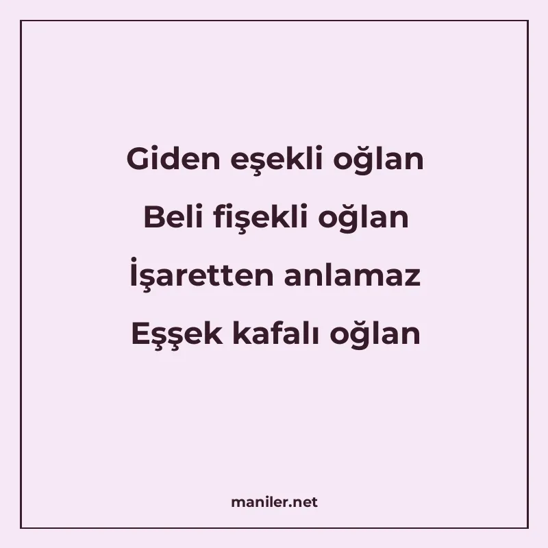 Giden eşekli oğlan Beli fişekli oğlan İşaretten anlamaz Eşşe manisi görseli