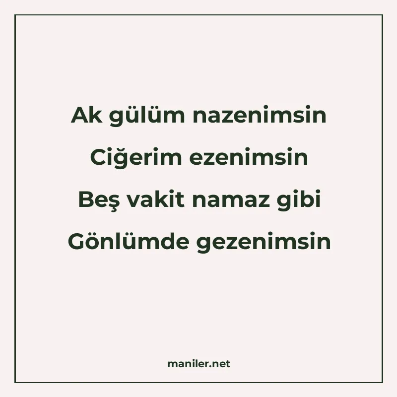Ak gülüm nazenimsin Ciğerim ezenimsin Beş vakit namaz gibi G manisi görseli