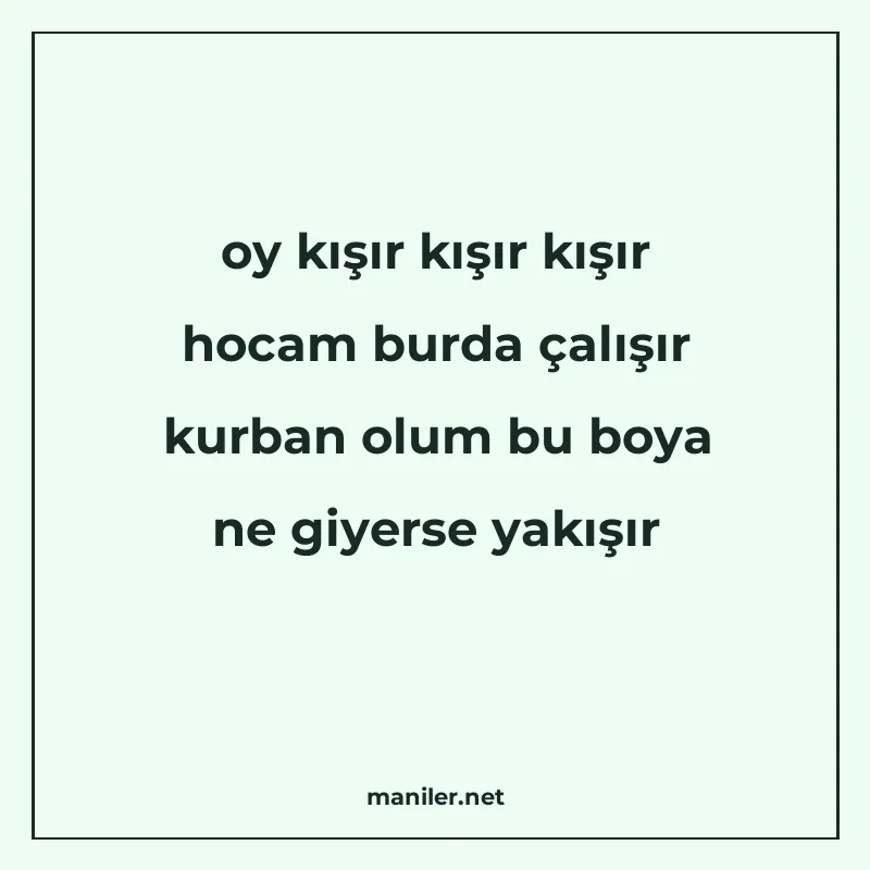 oy kışır kışır kışır hocam burda çalışır kurban olum bu boya manisi görseli