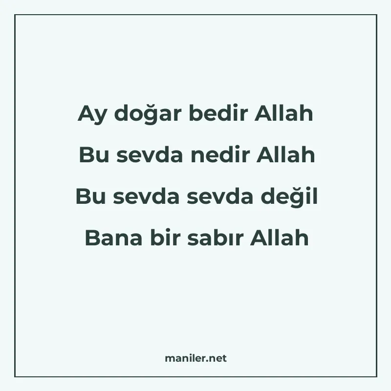 Ay doğar bedir Allah Bu sevda nedir Allah Bu sevda sevda değ manisi görseli