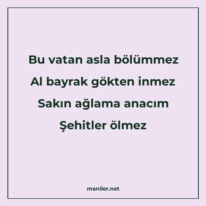 Bu vatan asla bölümmez Al bayrak gökten inmez Sakın ağlama a manisi görseli