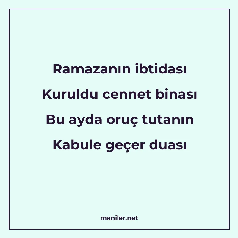 Ramazanın ibtidası Kuruldu cennet binası Bu ayda oruç tutanı manisi görseli
