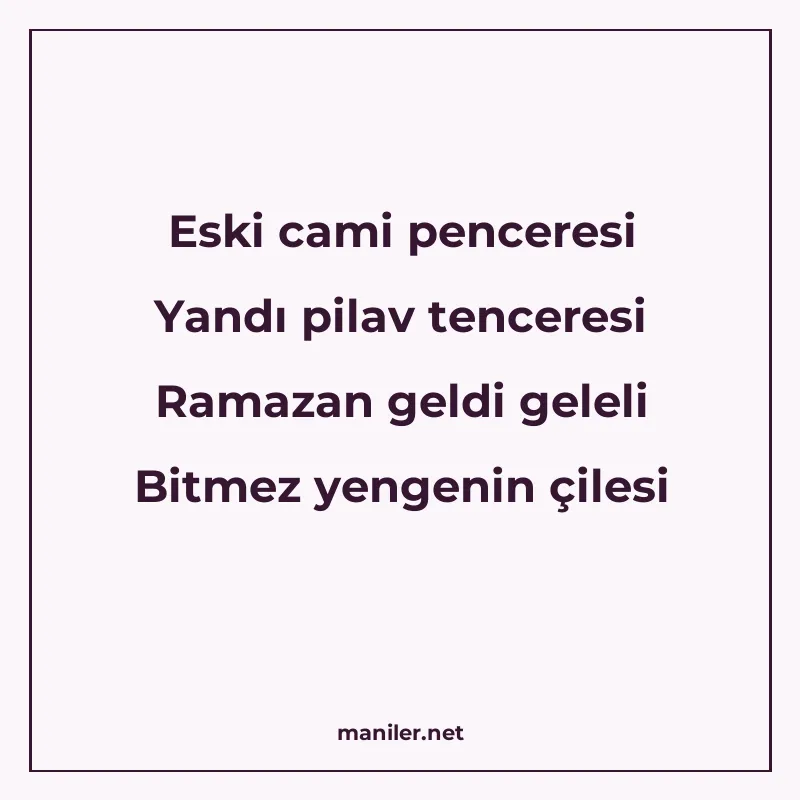 Eski cami penceresi Yandı pilav tenceresi Ramazan geldi gele manisi görseli