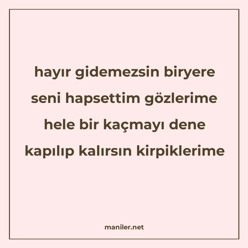 hayır gidemezsin biryere seni hapsettim gözlerime hele bir k manisi görseli