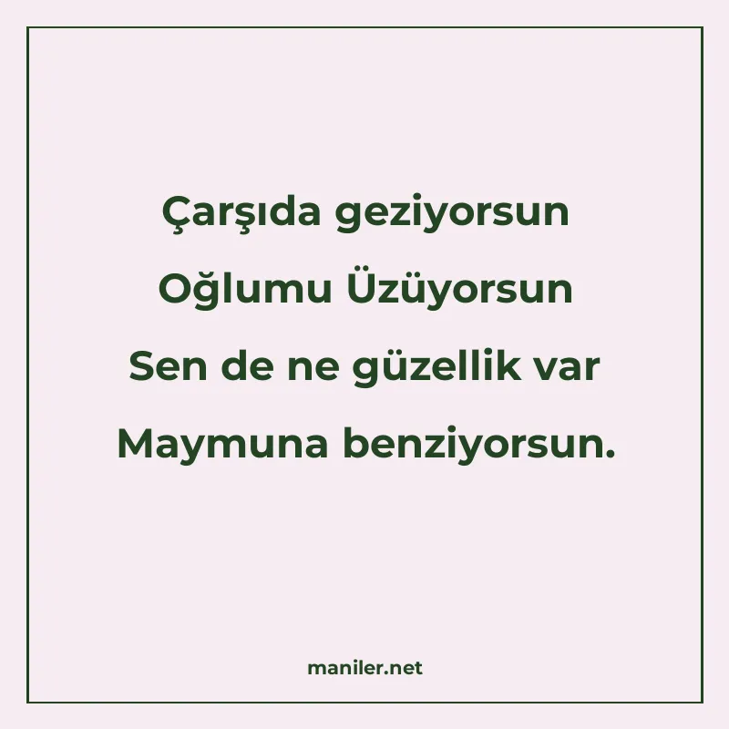 Çarşıda geziyorsun Oğlumu Üzüyorsun Sen de ne güzellik var M manisi görseli
