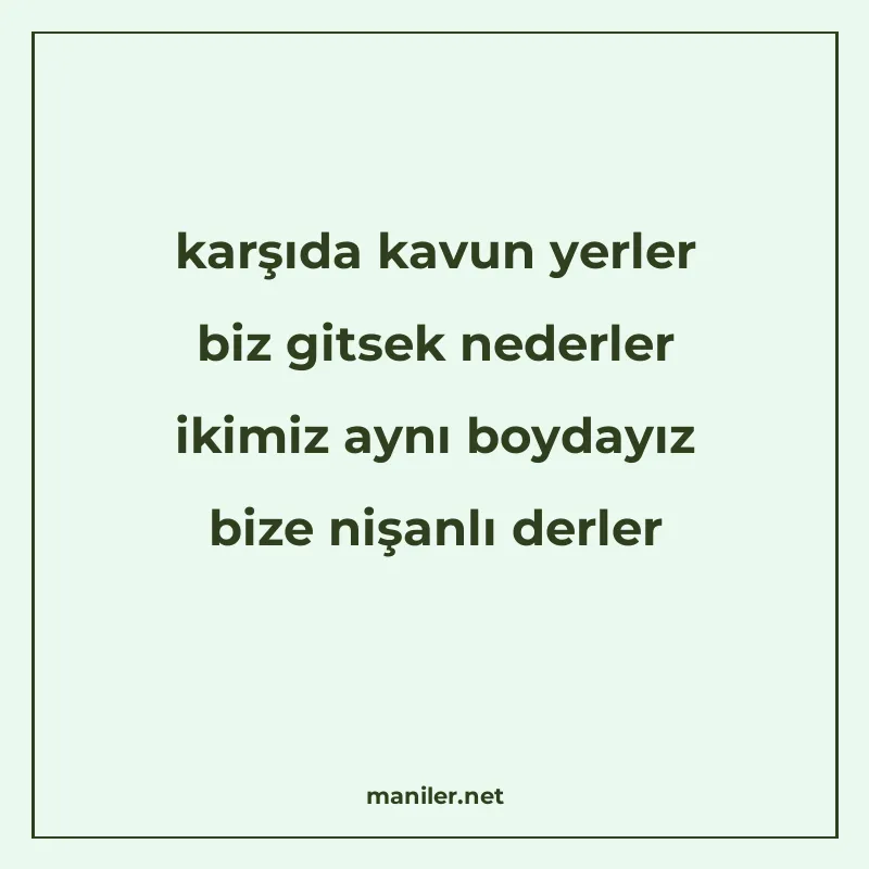 karşıda kavun yerler biz gitsek nederler ikimiz aynı boydayı manisi görseli